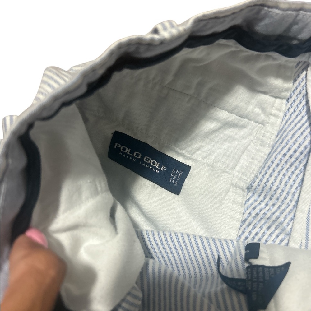 Ralph Lauren Polo Golf Striped Shorts 32 Blue White Cotton Preppy Classic - Picture 7 of 9